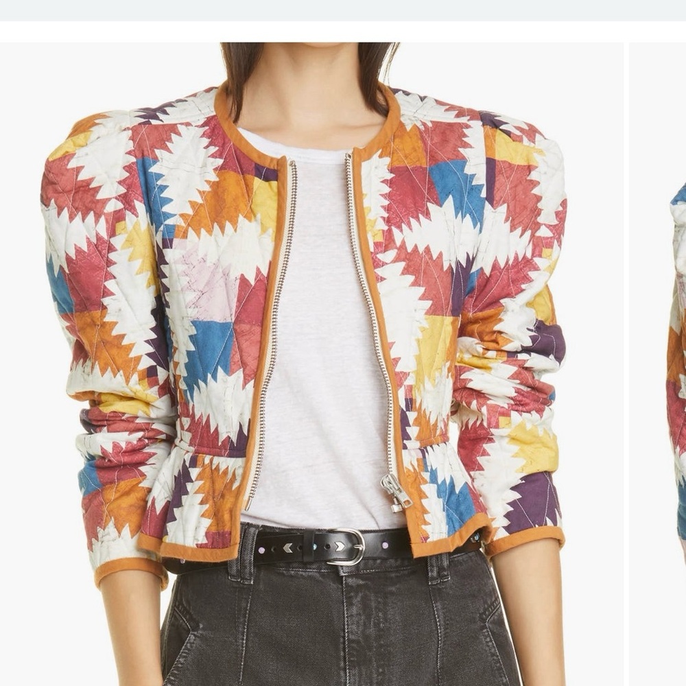 Isabel Marant Etoile Hafileal Quilted Cotton Jacket, Size 38